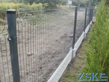 Fence from the grid gray