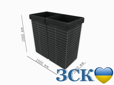 габион 100х100 высота 2м